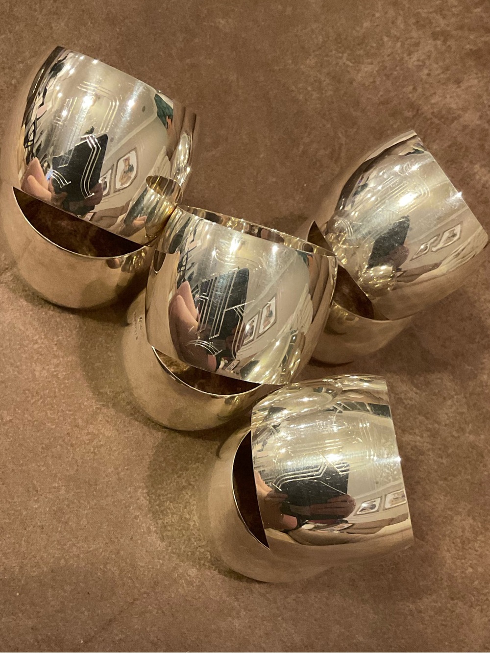 Set of 8 "R" Silver Napkin Rings